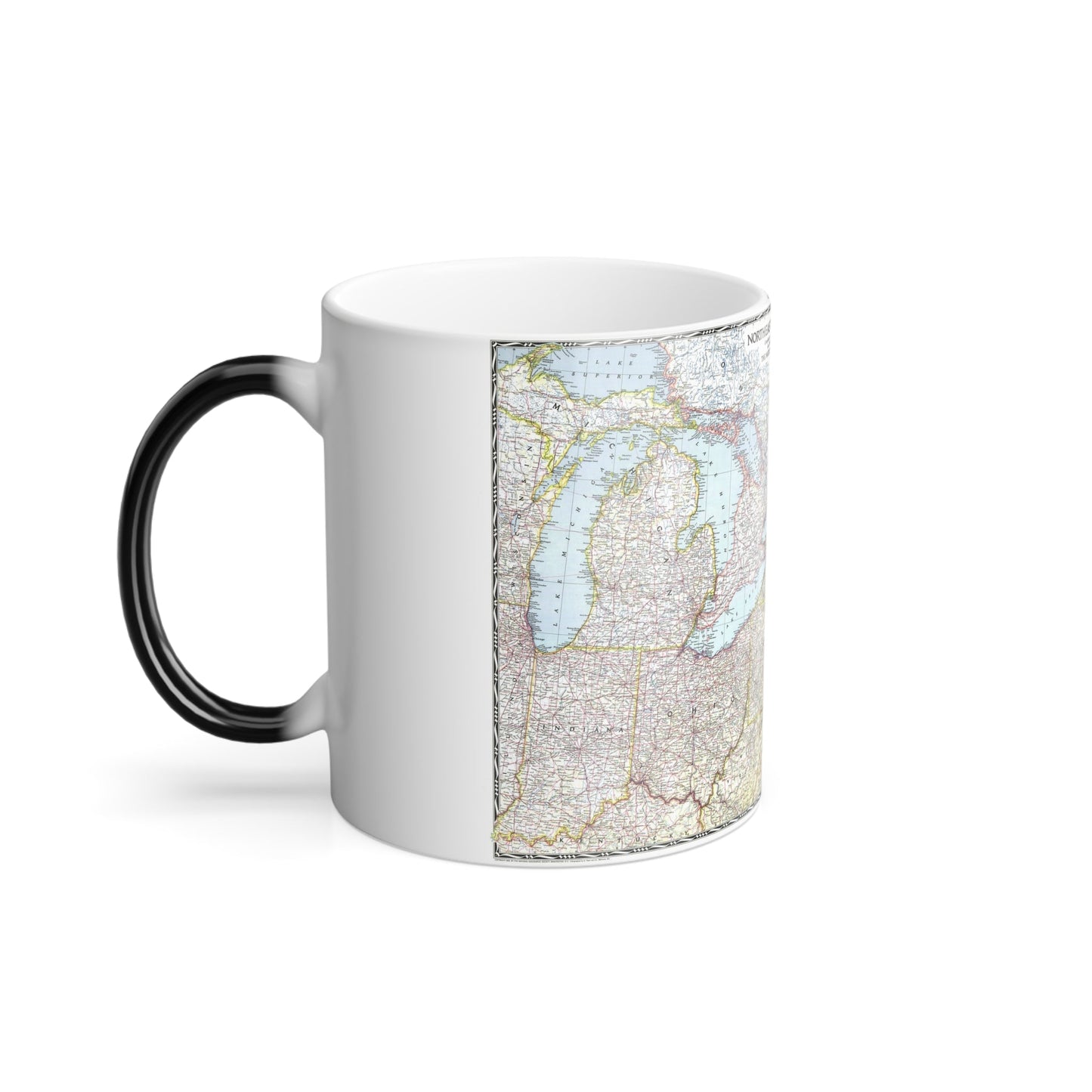 USA - Northeastern (1945) (Map) Color Changing Mug 11oz-11oz-The Sticker Space