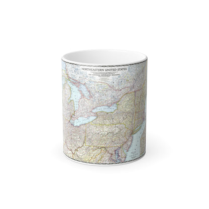 USA - Northeastern (1945) (Map) Color Changing Mug 11oz-11oz-The Sticker Space