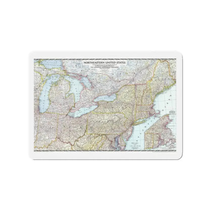 USA - Northeastern (1945) (Map) Refrigerator Magnet 2 Inch - The Sticker Space