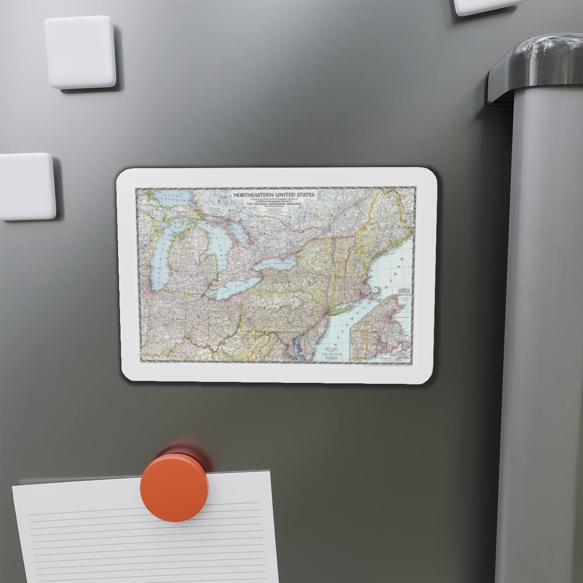 USA - Northeastern (1945) (Map) Refrigerator Magnet-The Sticker Space