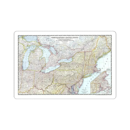 USA - Northeastern (1945) (Map) STICKER Vinyl Kiss-Cut Decal 6 Inch White - The Sticker Space