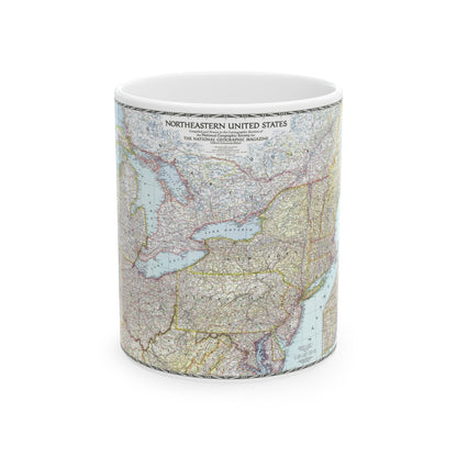 USA - Northeastern (1945) (Map) White Coffee Mug-11oz-The Sticker Space