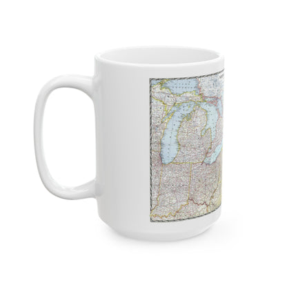 USA - Northeastern (1945) (Map) White Coffee Mug-The Sticker Space