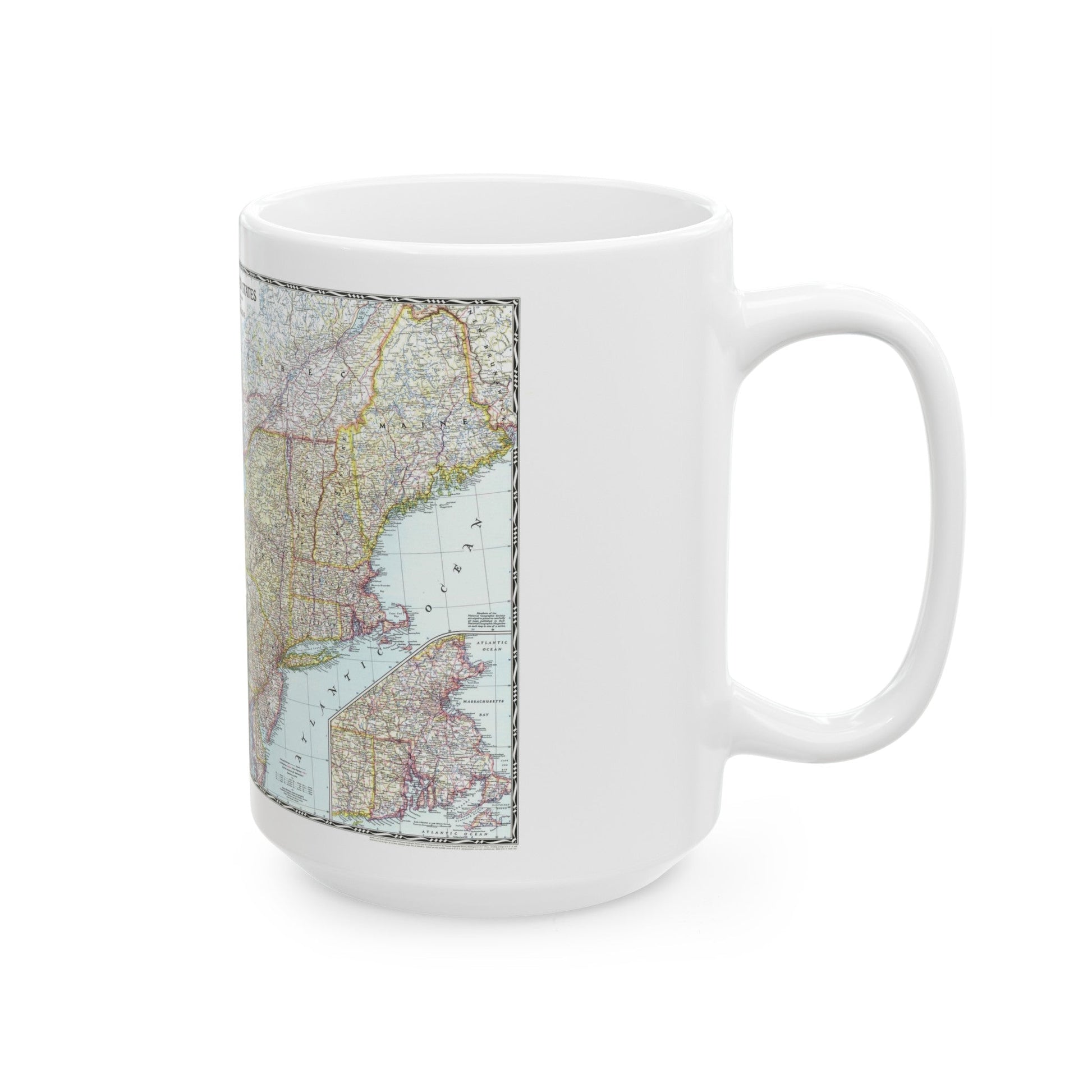 USA - Northeastern (1945) (Map) White Coffee Mug-The Sticker Space