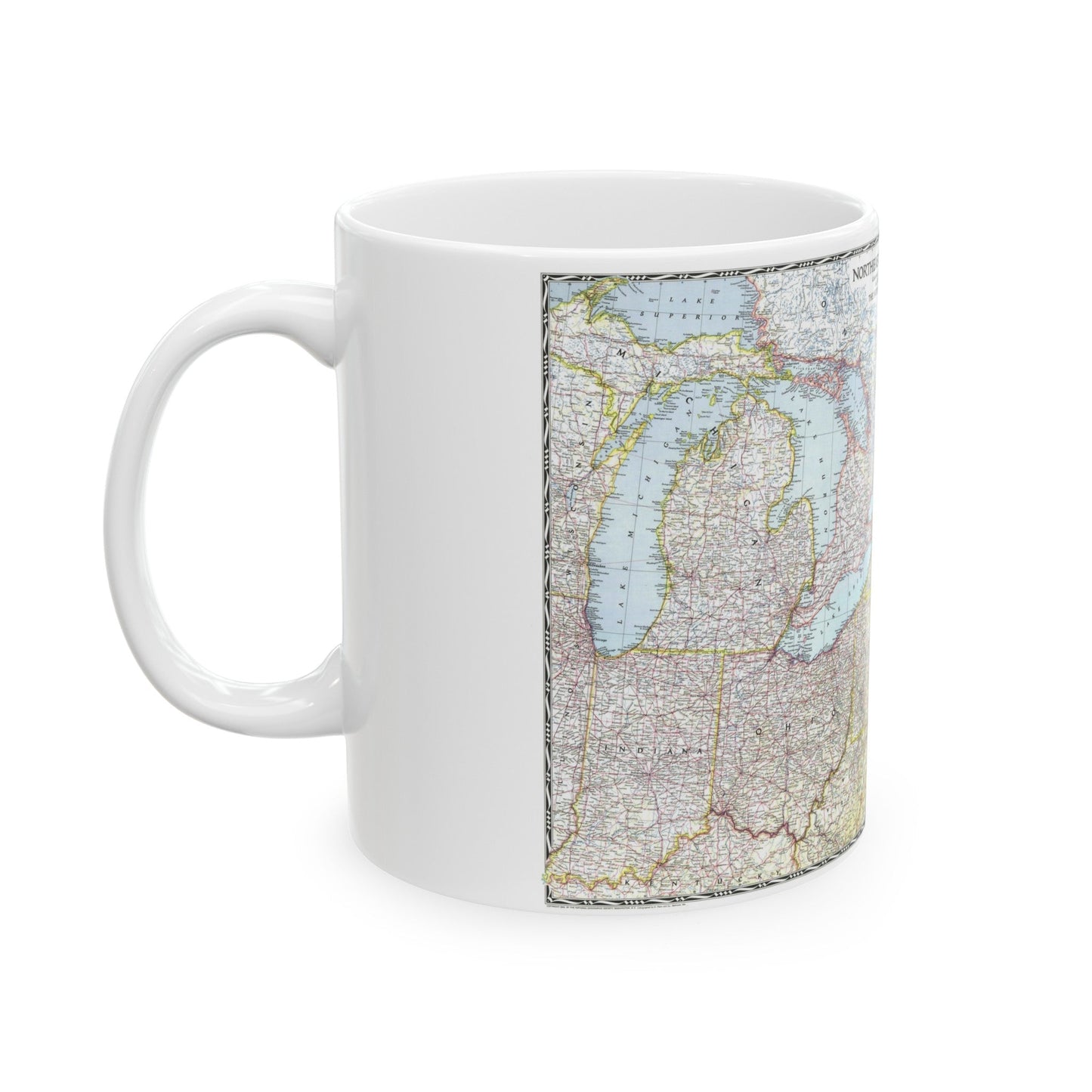 USA - Northeastern (1945) (Map) White Coffee Mug-The Sticker Space