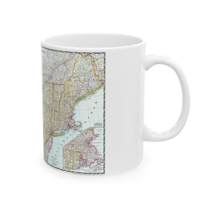 USA - Northeastern (1945) (Map) White Coffee Mug-The Sticker Space