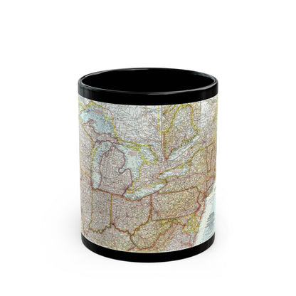 USA - Northeastern & Great Lakes (1959) (Map) Black Coffee Mug-11oz-The Sticker Space