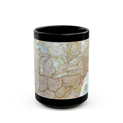 USA - Northeastern & Great Lakes (1959) (Map) Black Coffee Mug-15oz-The Sticker Space