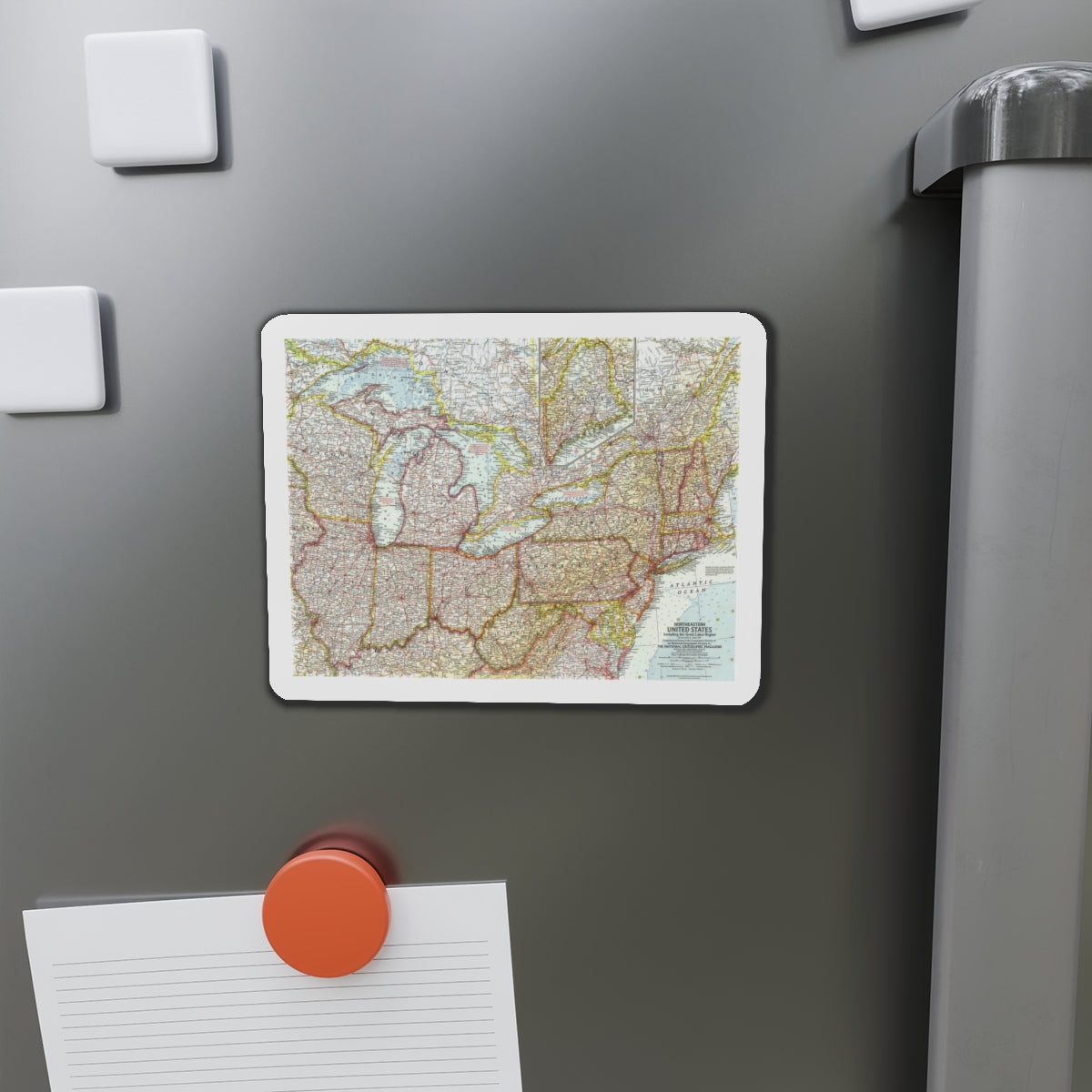 USA - Northeastern & Great Lakes (1959) (Map) Refrigerator Magnet-The Sticker Space