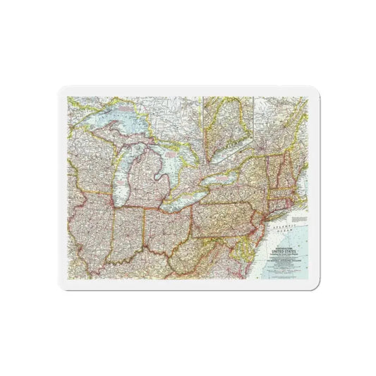 USA - Northeastern & Great Lakes (1959) (Map) Refrigerator Magnet 6 Inch - The Sticker Space
