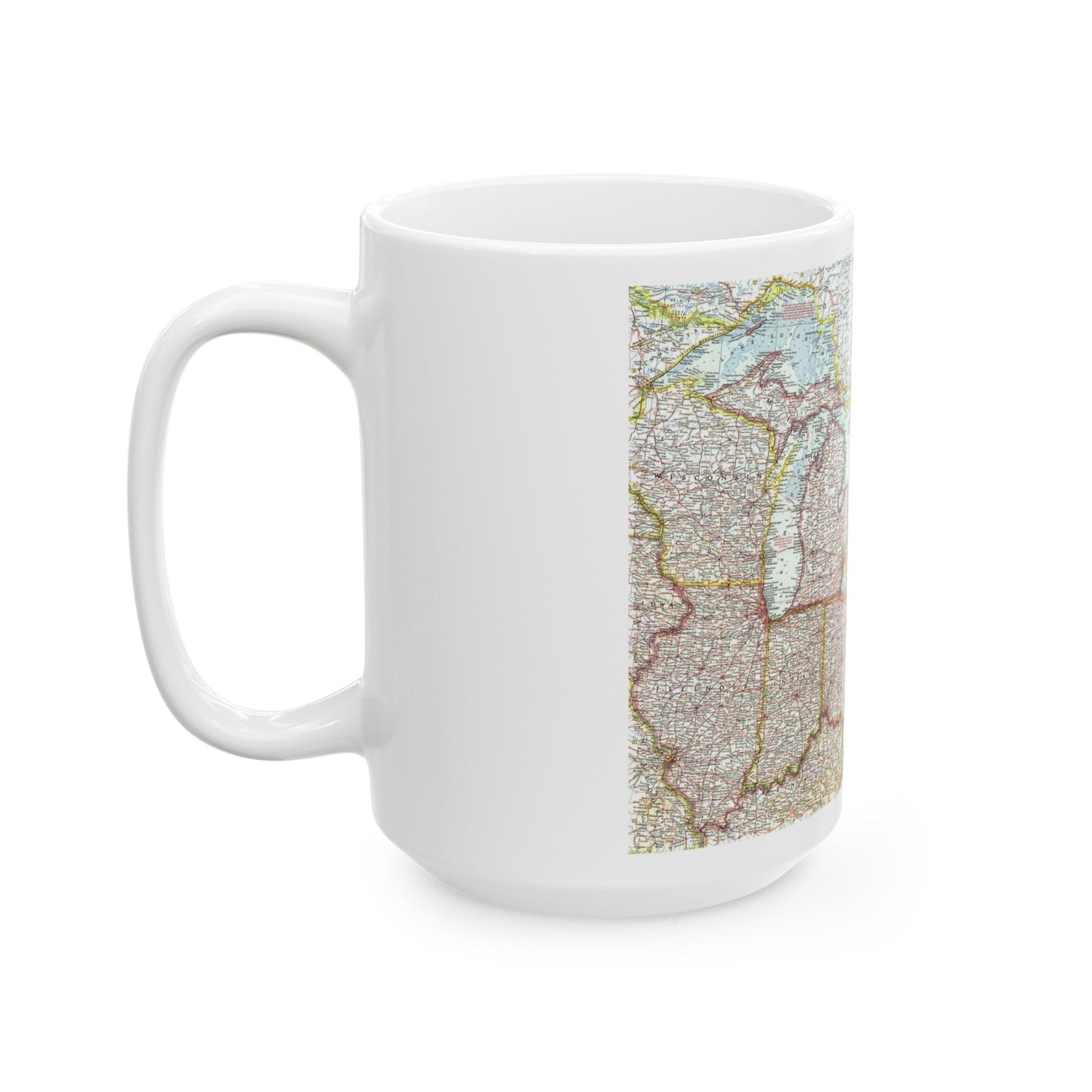 USA - Northeastern & Great Lakes (1959) (Map) White Coffee Mug-The Sticker Space