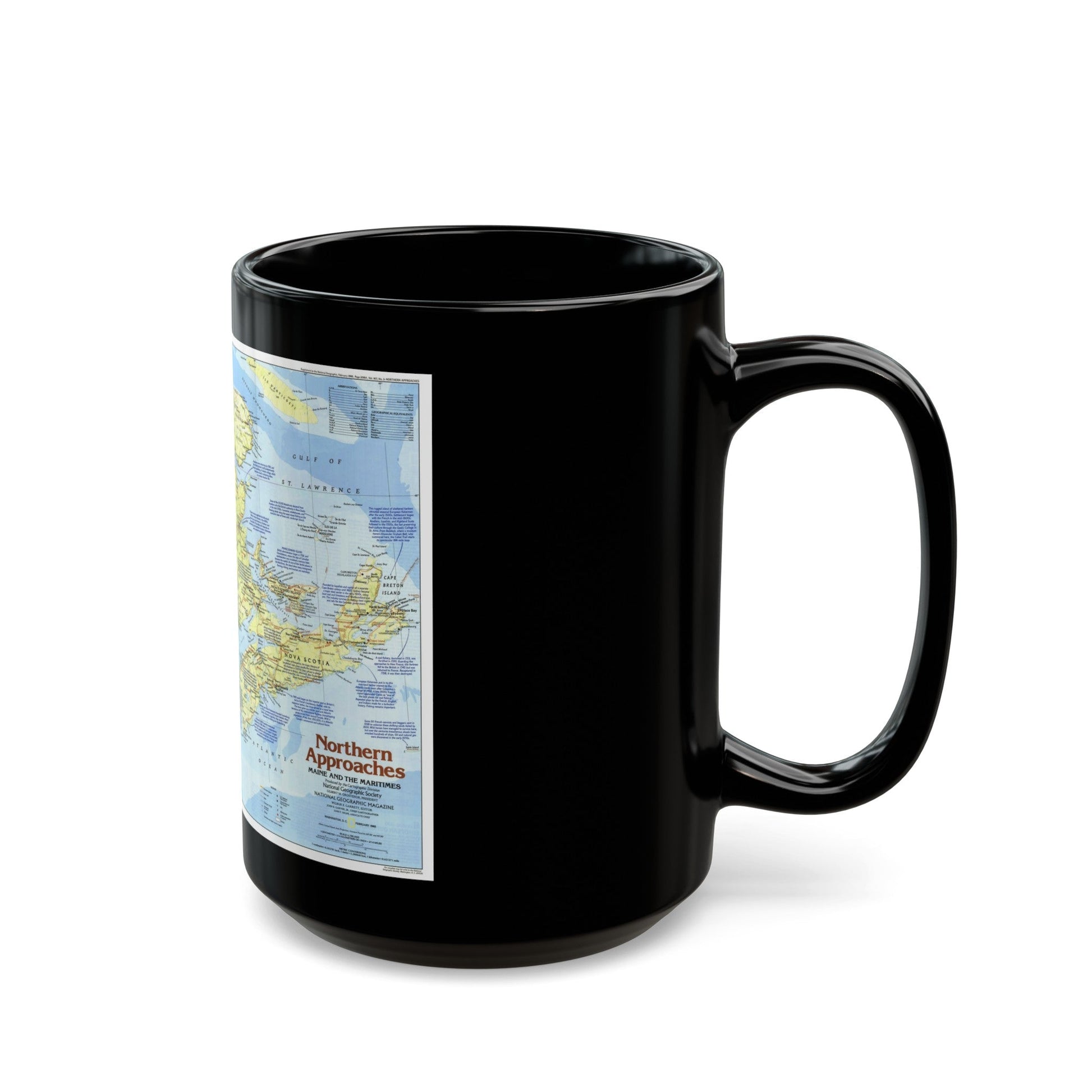 USA - Northern Approaches 1 (1985) (Map) Black Coffee Mug-The Sticker Space