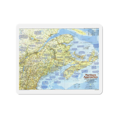 USA - Northern Approaches 1 (1985) (Map) Refrigerator Magnet-2" x 2"-The Sticker Space