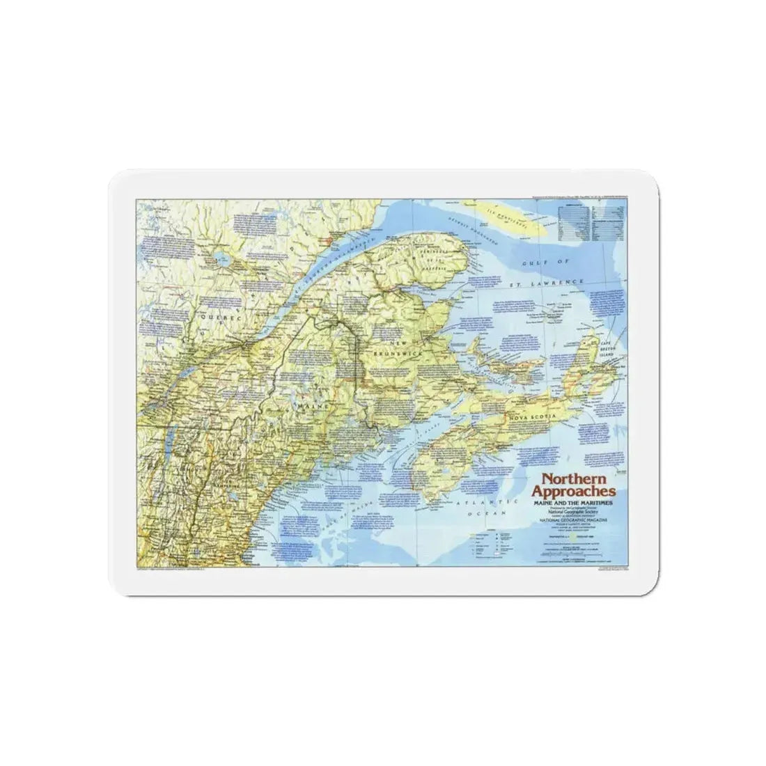 USA - Northern Approaches 1 (1985) (Map) Refrigerator Magnet 4 Inch - The Sticker Space