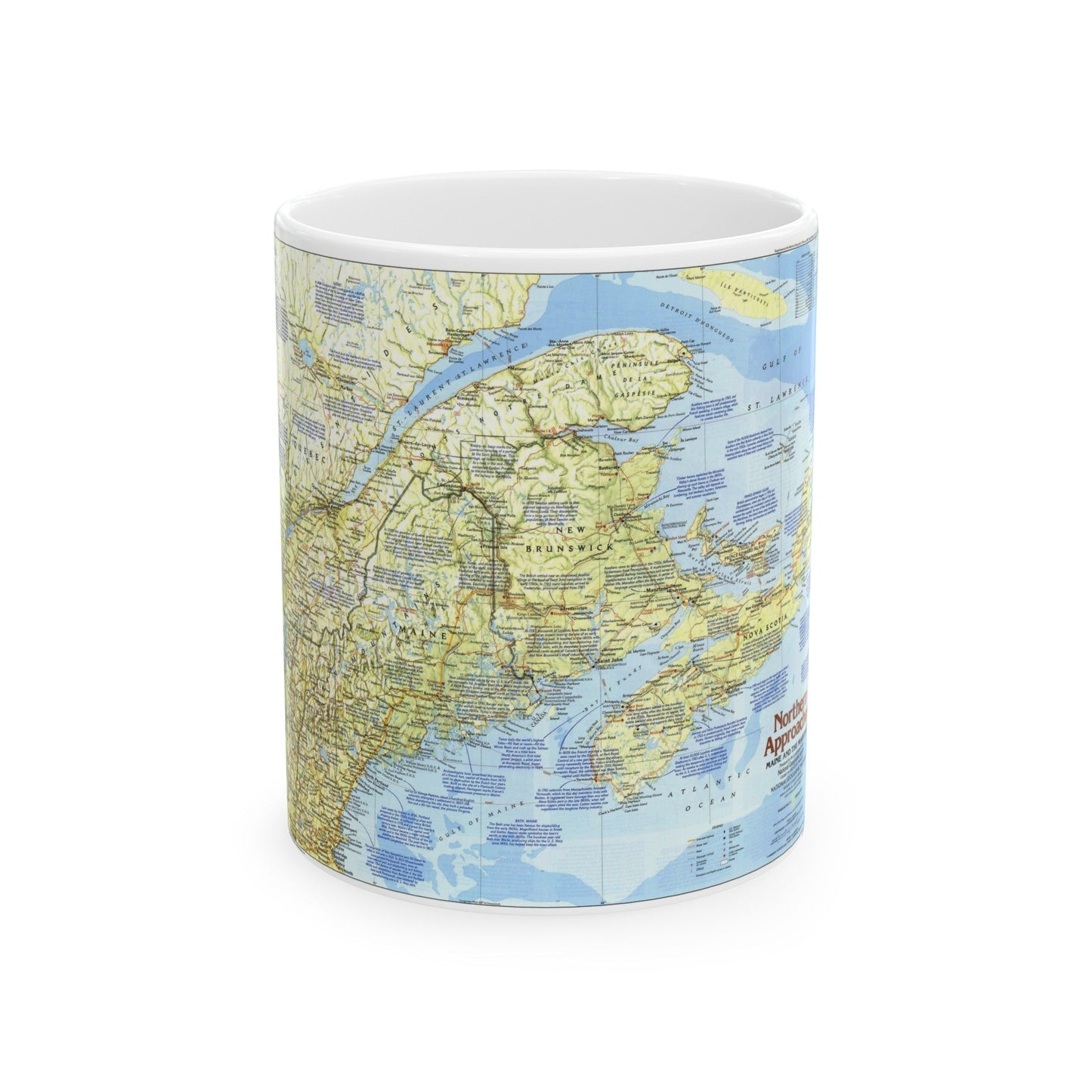 USA - Northern Approaches 1 (1985) (Map) White Coffee Mug-11oz-The Sticker Space