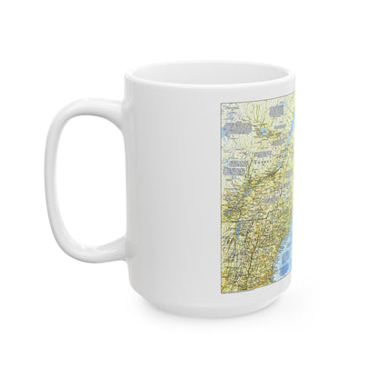 USA - Northern Approaches 1 (1985) (Map) White Coffee Mug-The Sticker Space