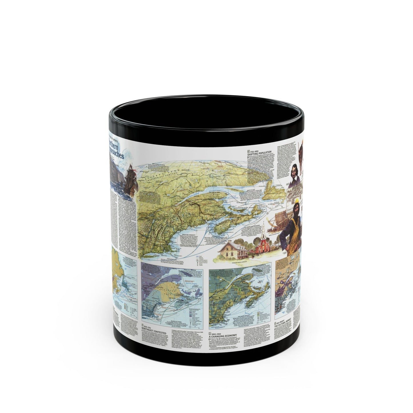 USA - Northern Approaches 2 (1985) (Map) Black Coffee Mug-11oz-The Sticker Space