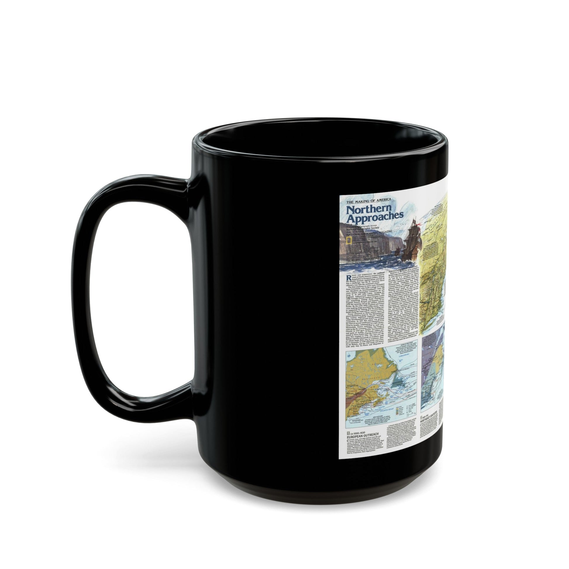 USA - Northern Approaches 2 (1985) (Map) Black Coffee Mug-The Sticker Space