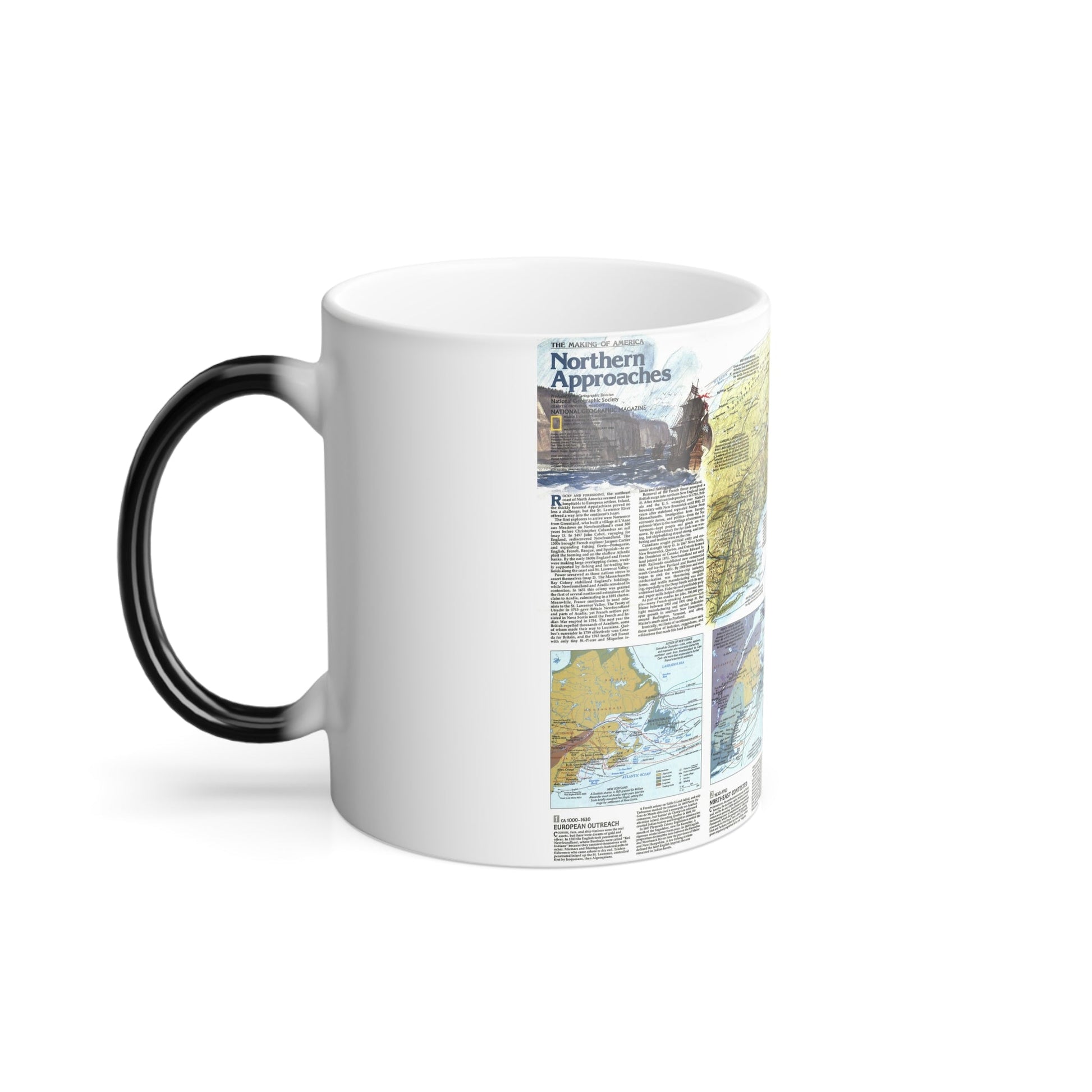 USA - Northern Approaches 2 (1985) (Map) Color Changing Mug 11oz-11oz-The Sticker Space