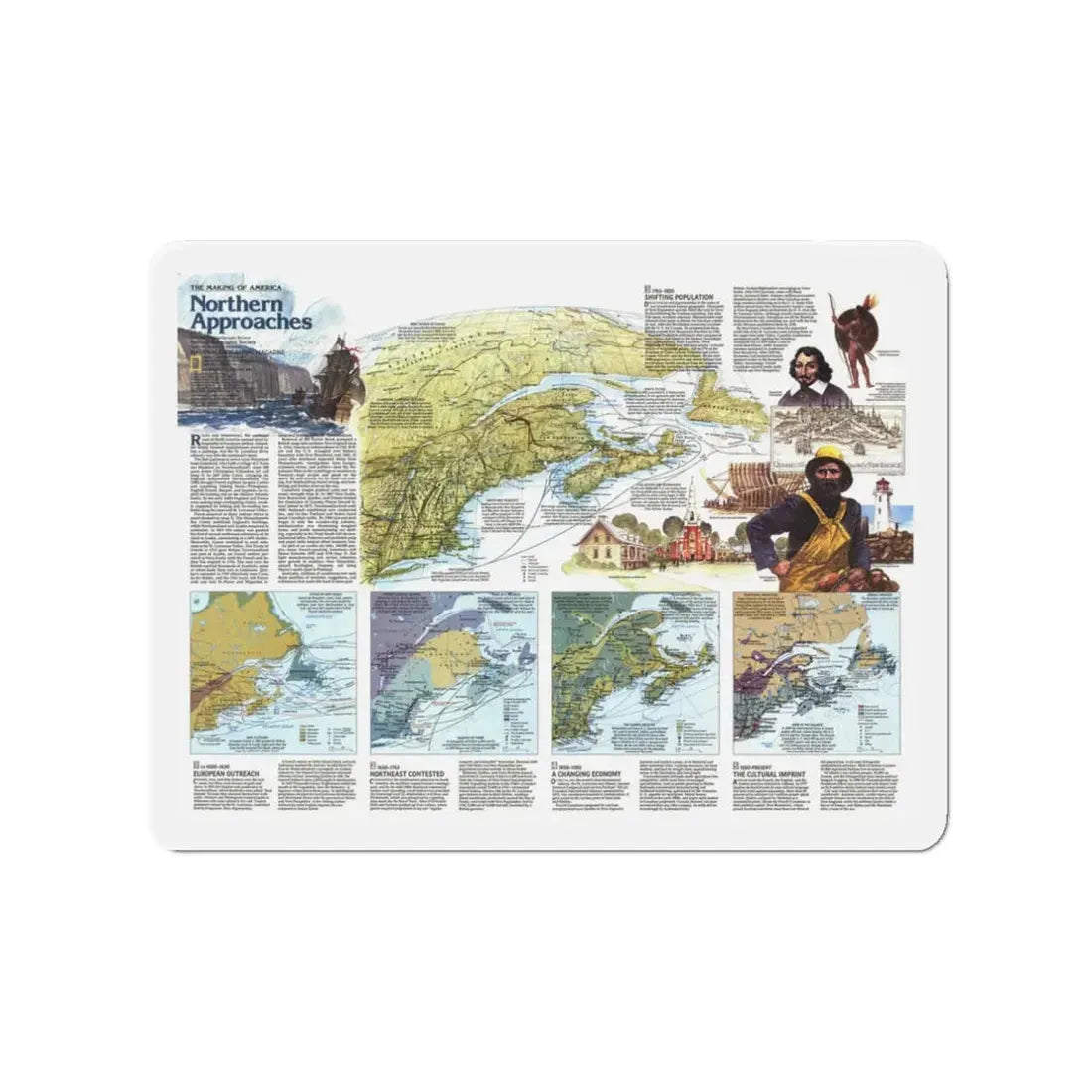 USA - Northern Approaches 2 (1985) (Map) Refrigerator Magnet 3 Inch - The Sticker Space