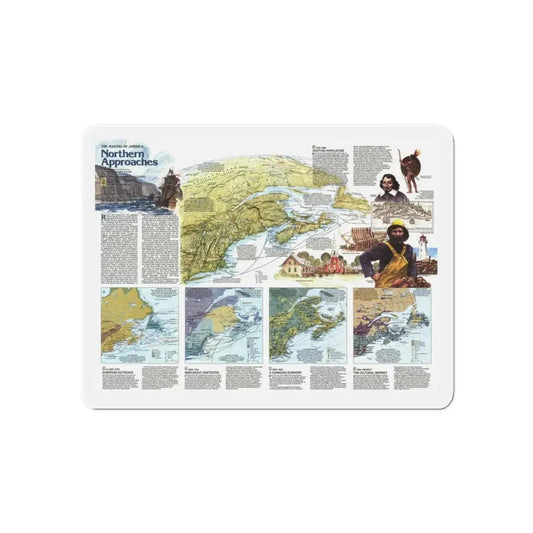 USA - Northern Approaches 2 (1985) (Map) Refrigerator Magnet 6 Inch - The Sticker Space