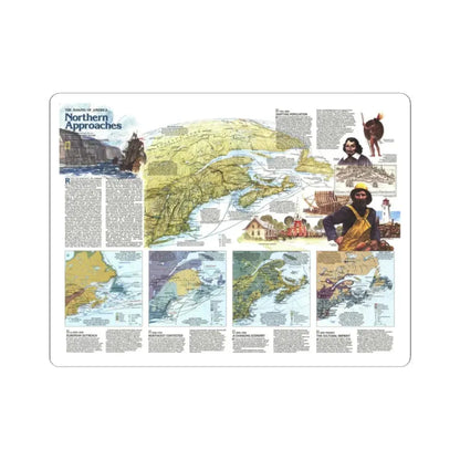 USA - Northern Approaches 2 (1985) (Map) STICKER Vinyl Kiss-Cut Decal 2 Inch White - The Sticker Space