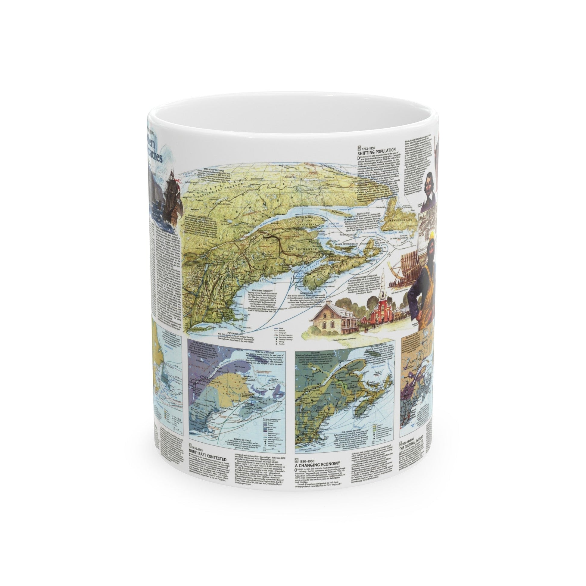 USA - Northern Approaches 2 (1985) (Map) White Coffee Mug-11oz-The Sticker Space