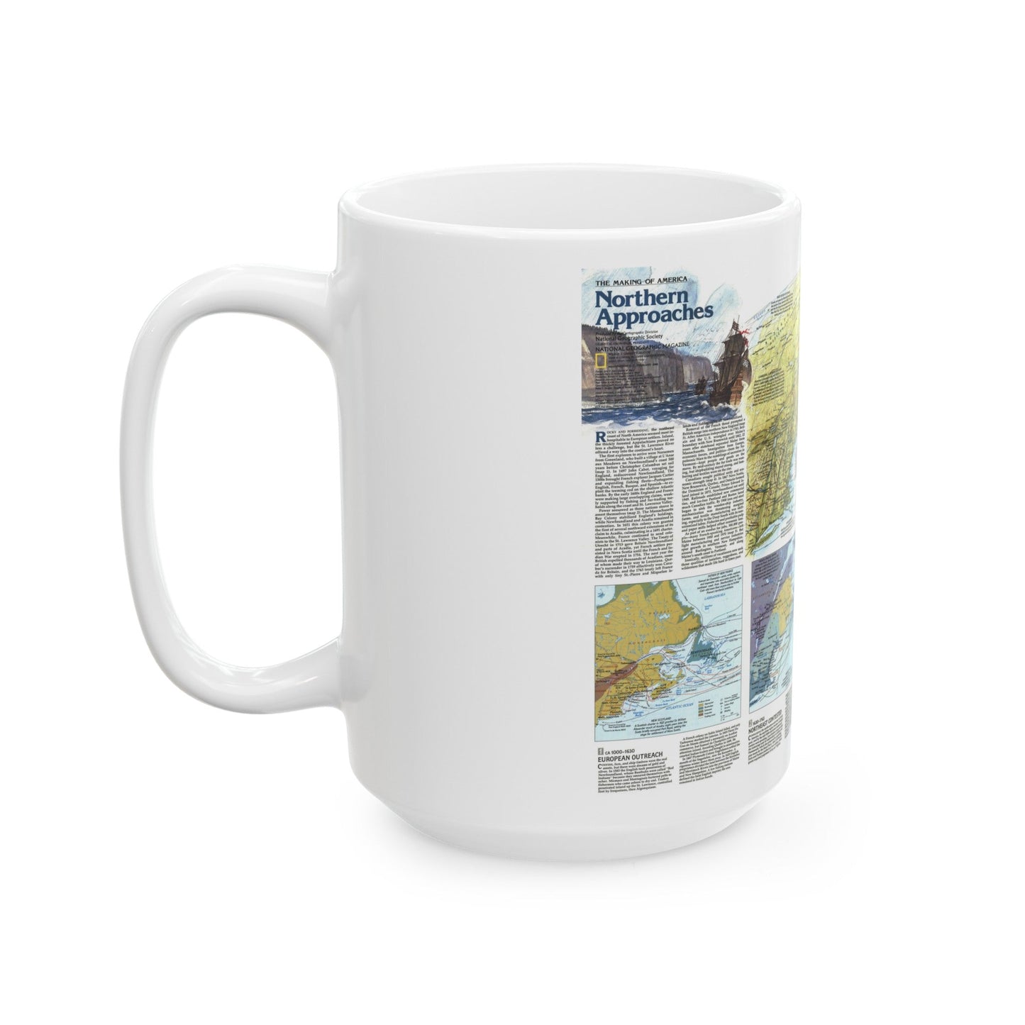 USA - Northern Approaches 2 (1985) (Map) White Coffee Mug-The Sticker Space