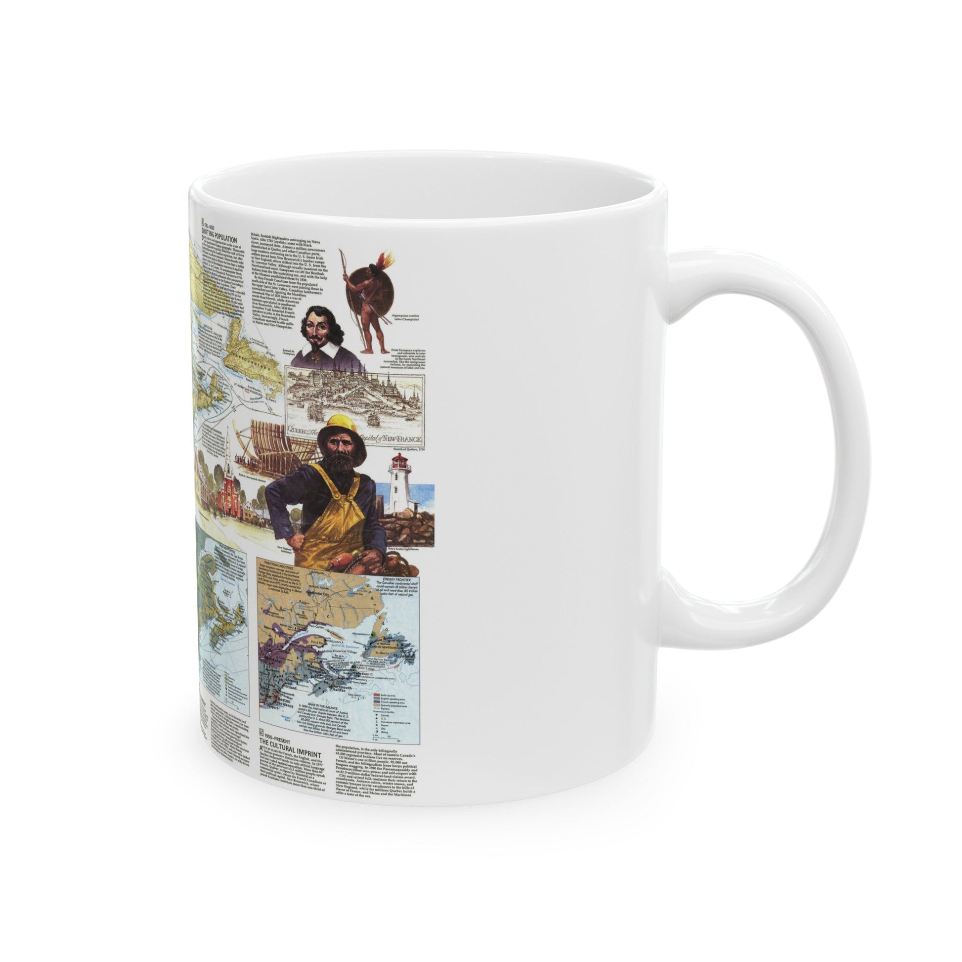 USA - Northern Approaches 2 (1985) (Map) White Coffee Mug-The Sticker Space