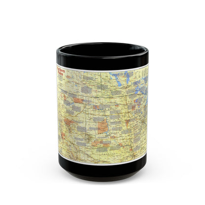 USA - Northern Plains 1 (1986) (Map) Black Coffee Mug-15oz-The Sticker Space