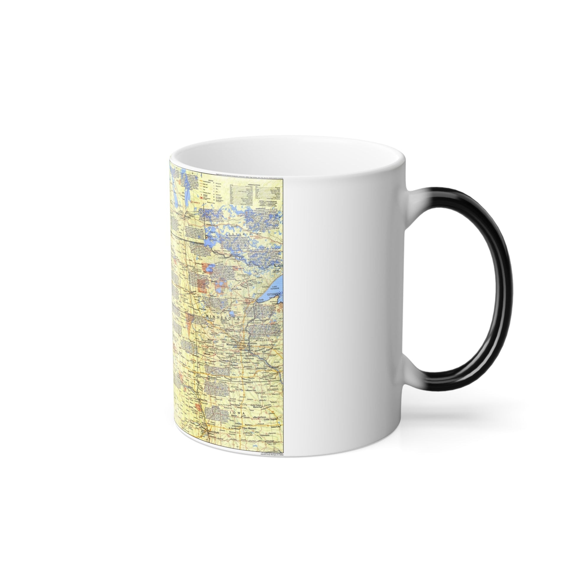 USA - Northern Plains 1 (1986) (Map) Color Changing Mug 11oz-11oz-The Sticker Space