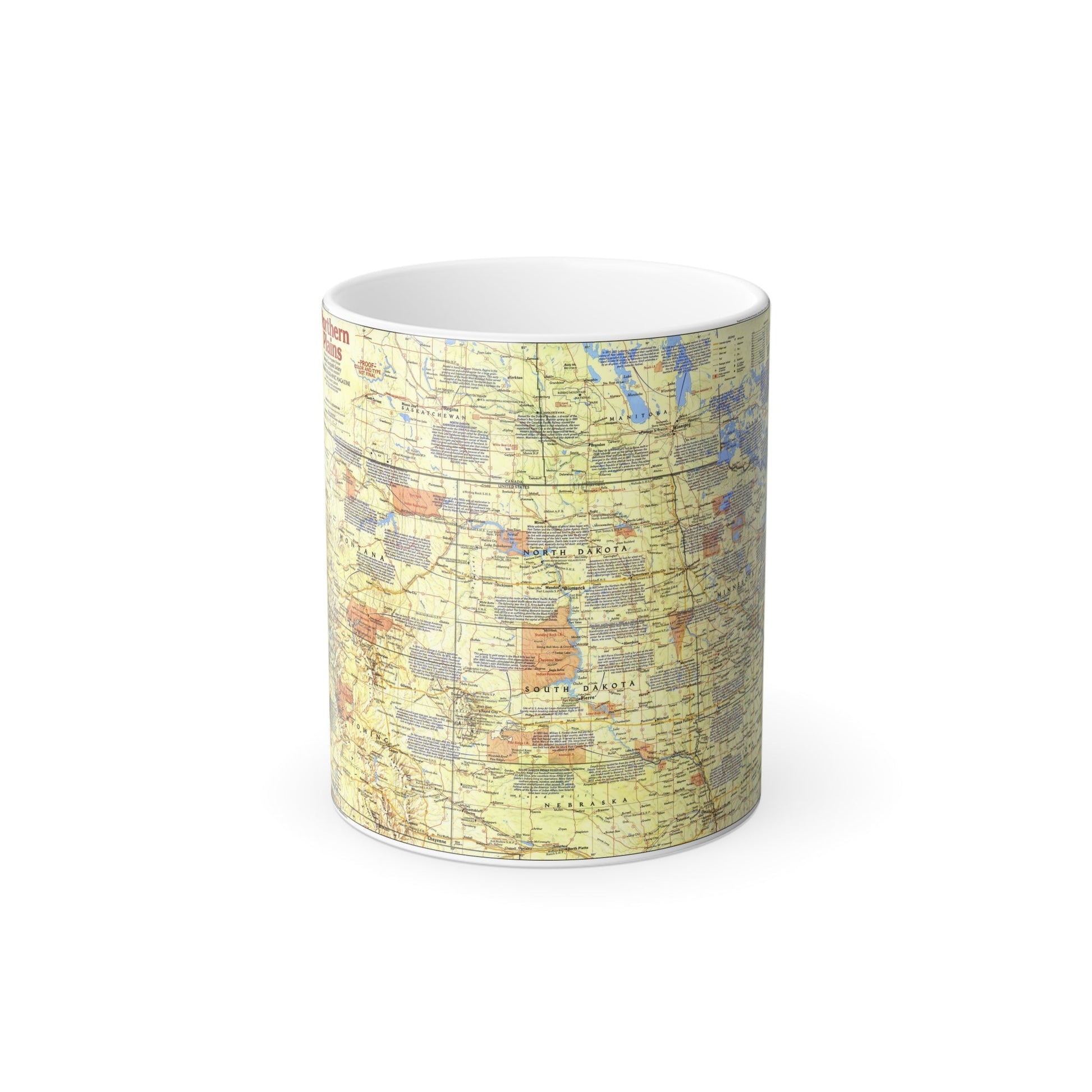 USA - Northern Plains 1 (1986) (Map) Color Changing Mug 11oz-11oz-The Sticker Space