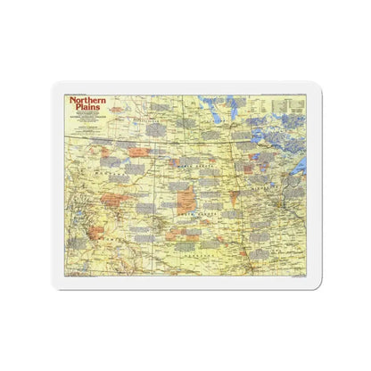 USA - Northern Plains 1 (1986) (Map) Refrigerator Magnet 3 Inch - The Sticker Space