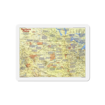 USA - Northern Plains 1 (1986) (Map) Refrigerator Magnet 5 Inch - The Sticker Space