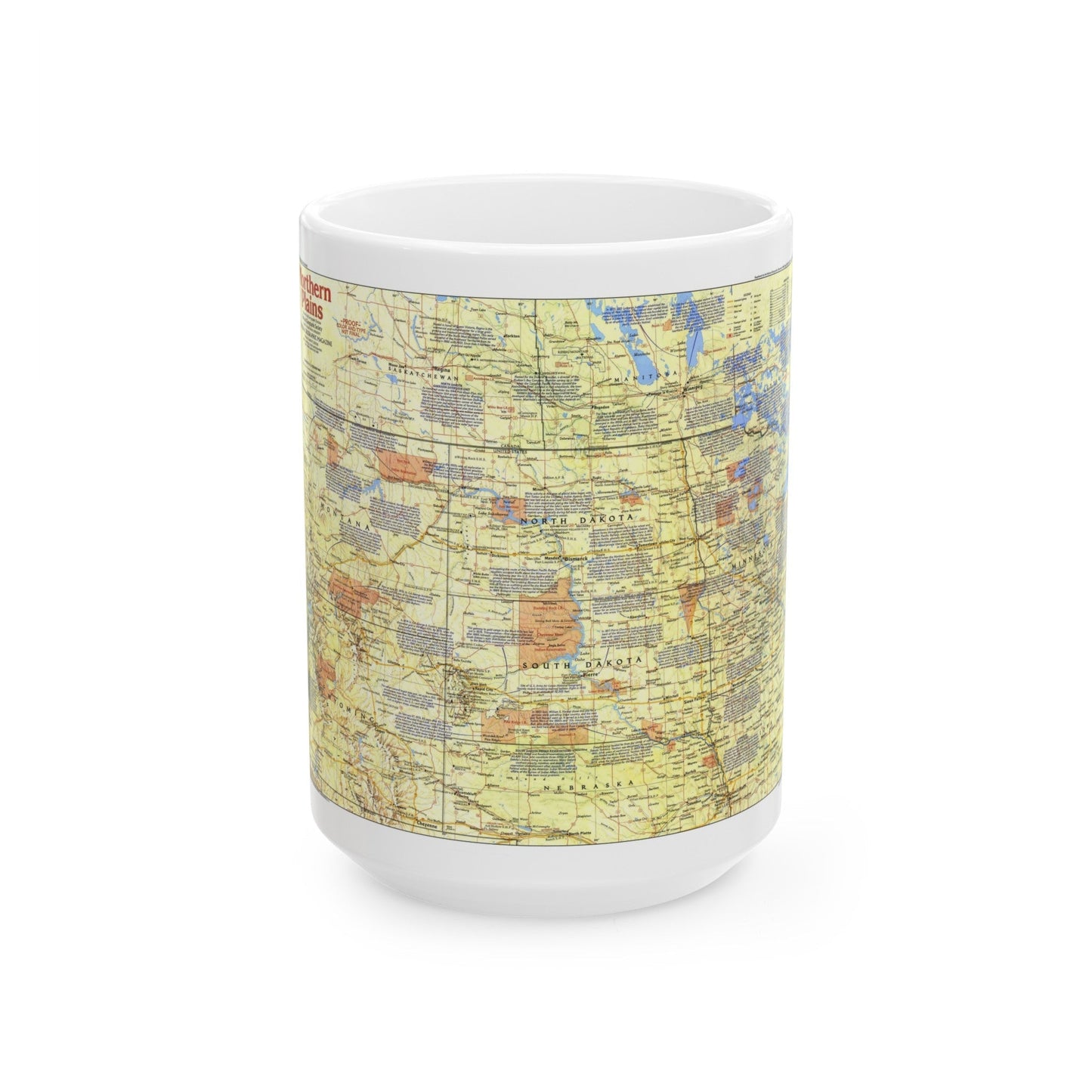 USA - Northern Plains 1 (1986) (Map) White Coffee Mug-15oz-The Sticker Space