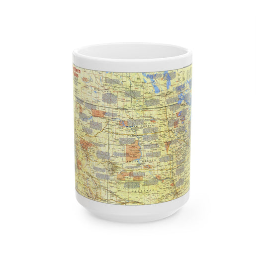 USA - Northern Plains 1 (1986) (Map) White Coffee Mug-15oz-The Sticker Space