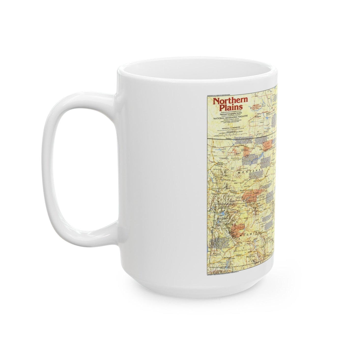 USA - Northern Plains 1 (1986) (Map) White Coffee Mug-The Sticker Space