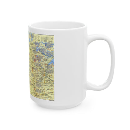 USA - Northern Plains 1 (1986) (Map) White Coffee Mug-The Sticker Space