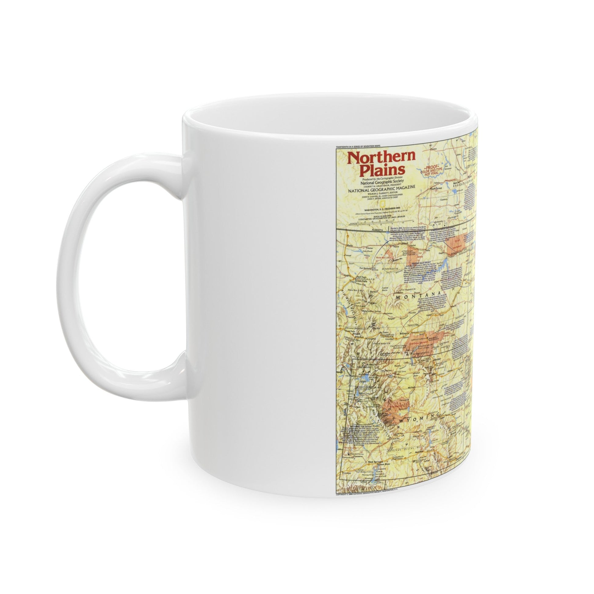 USA - Northern Plains 1 (1986) (Map) White Coffee Mug-The Sticker Space