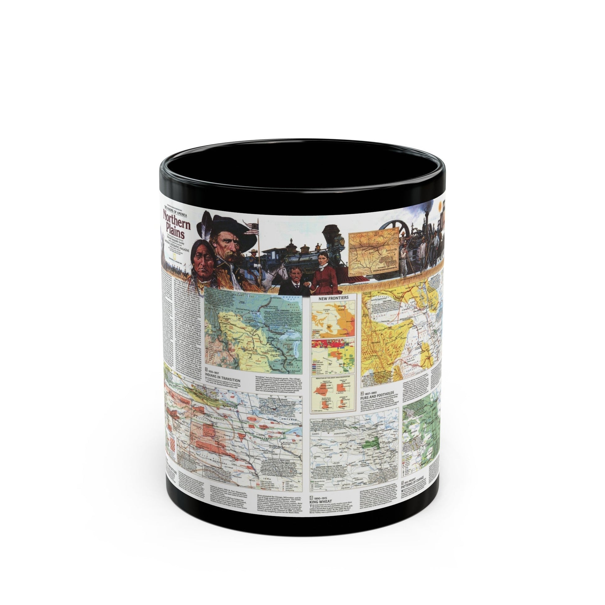 USA - Northern Plains 2 (1986) (Map) Black Coffee Mug-11oz-The Sticker Space