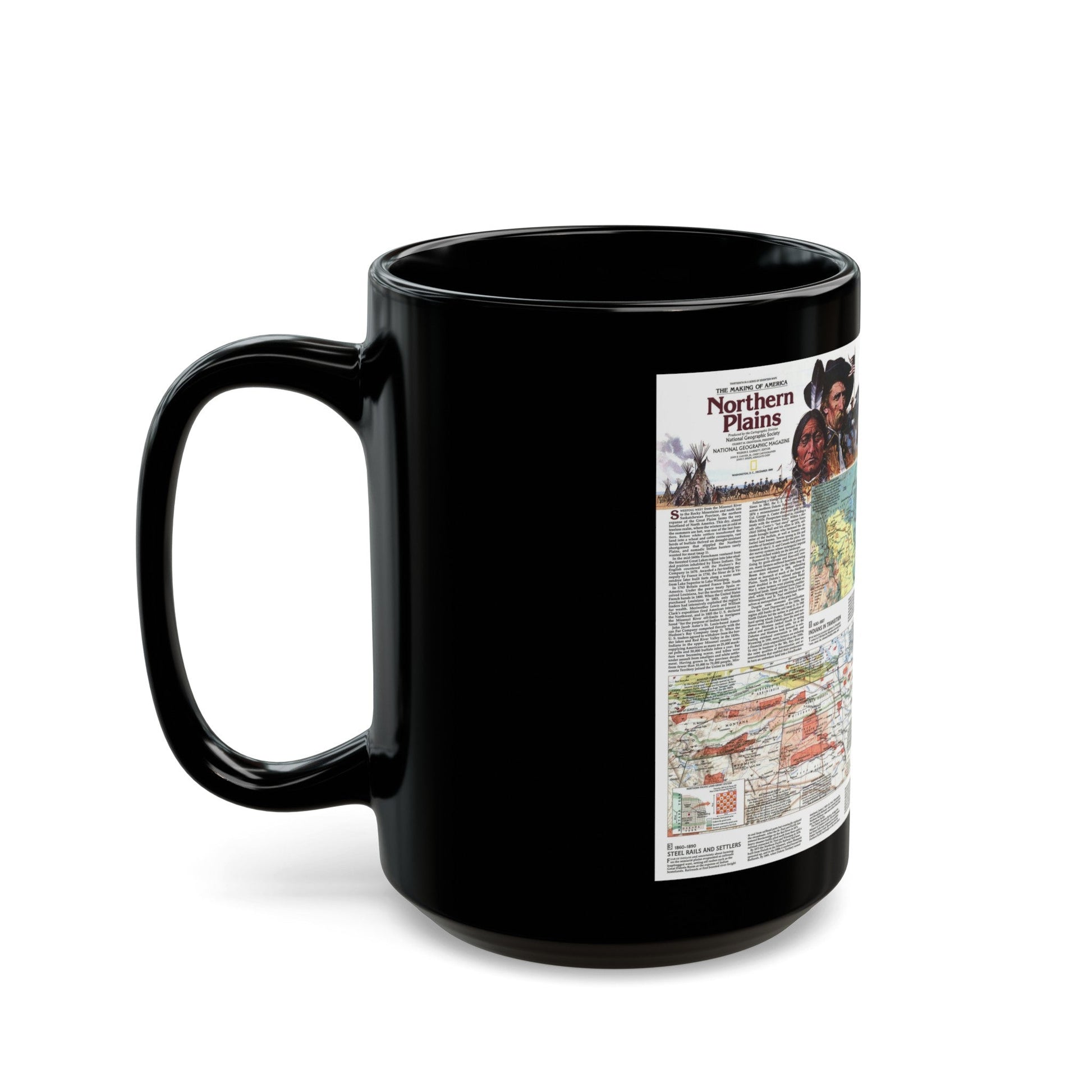 USA - Northern Plains 2 (1986) (Map) Black Coffee Mug-The Sticker Space