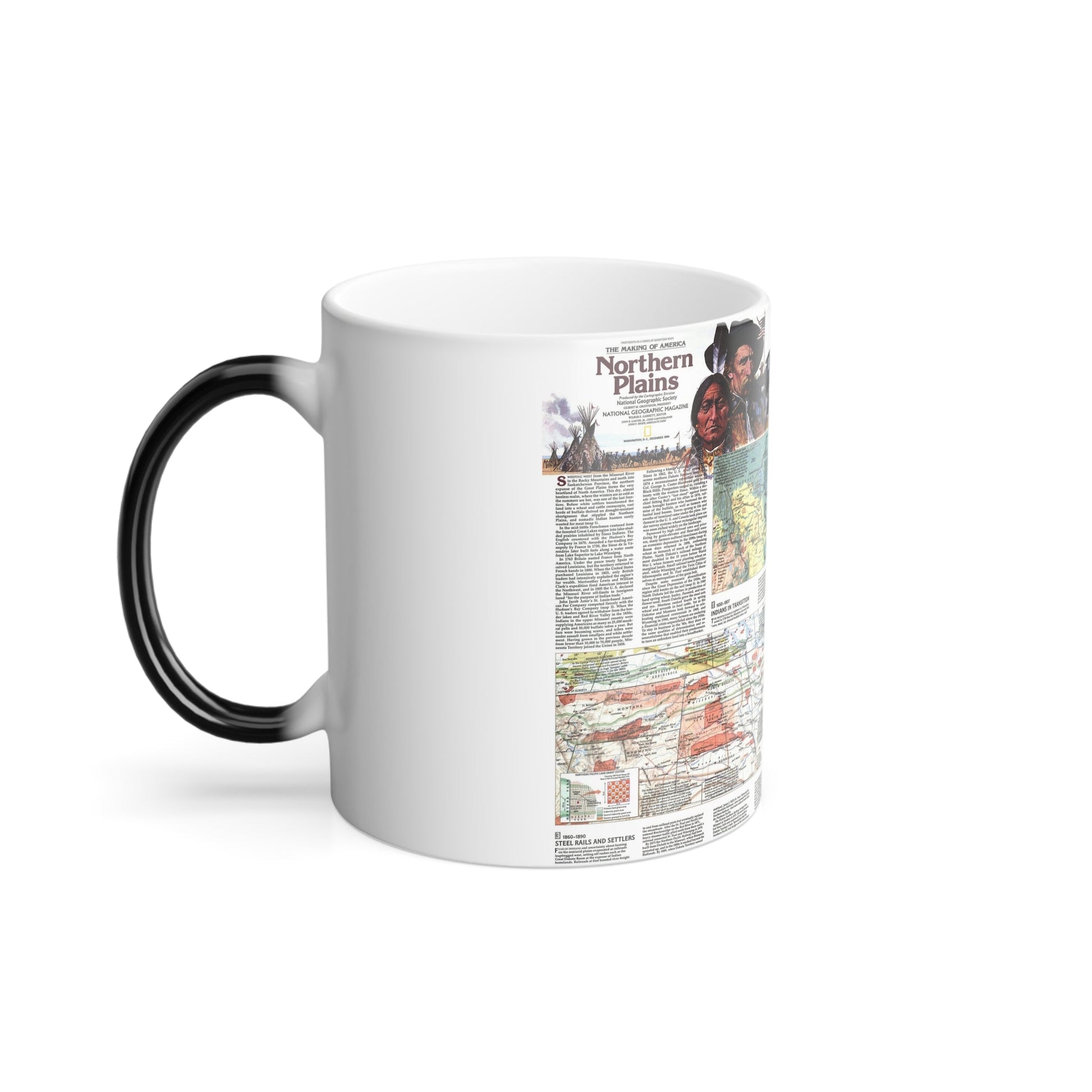 USA - Northern Plains 2 (1986) (Map) Color Changing Mug 11oz-11oz-The Sticker Space