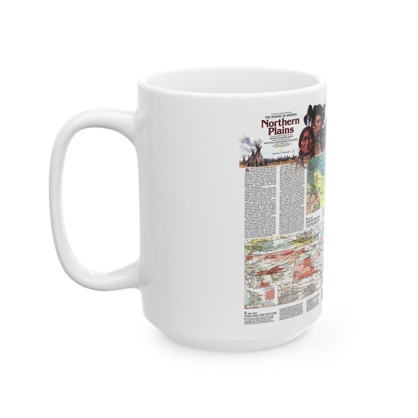 USA - Northern Plains 2 (1986) (Map) White Coffee Mug-The Sticker Space