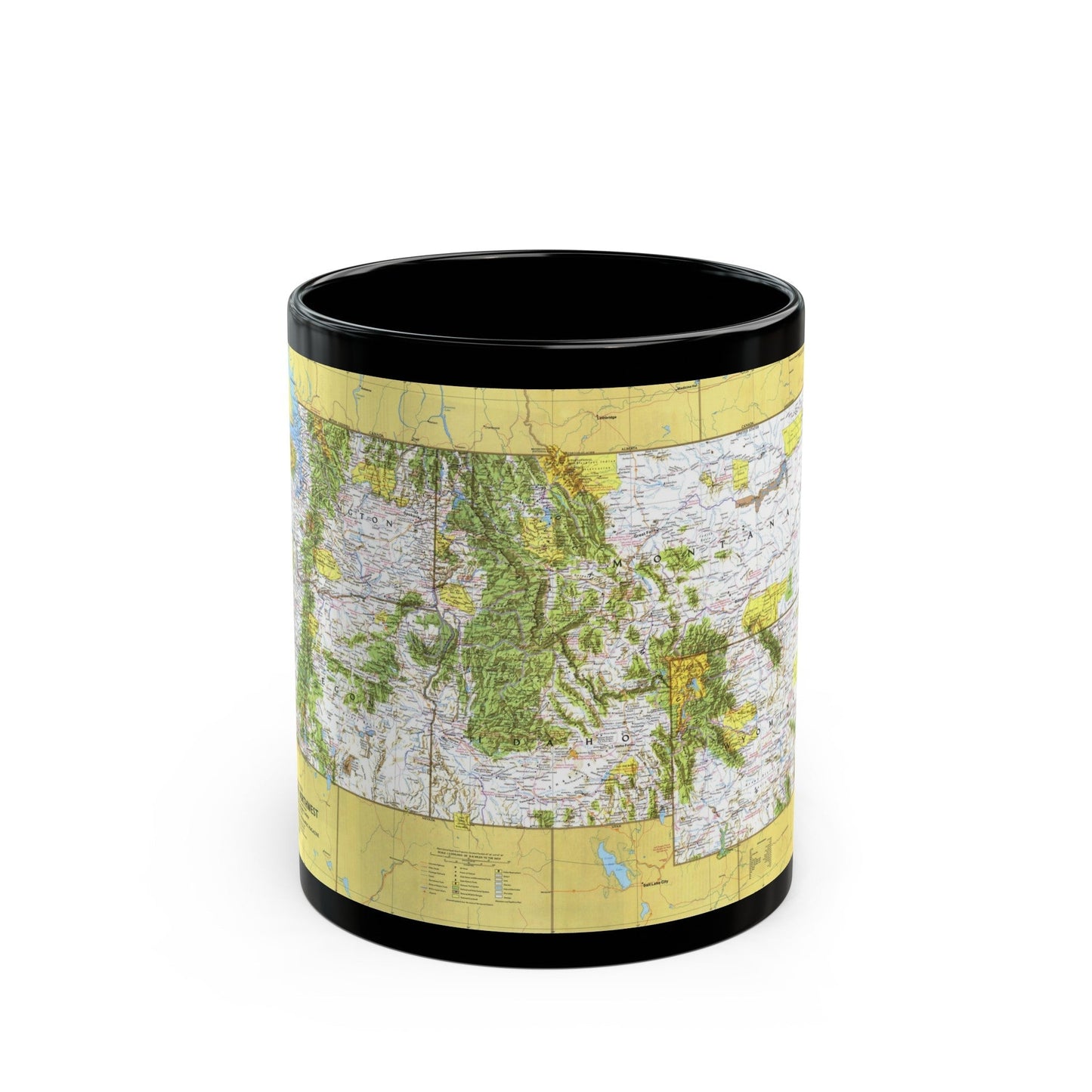 USA - Northwest 1 (1973) (Map) Black Coffee Mug-11oz-The Sticker Space