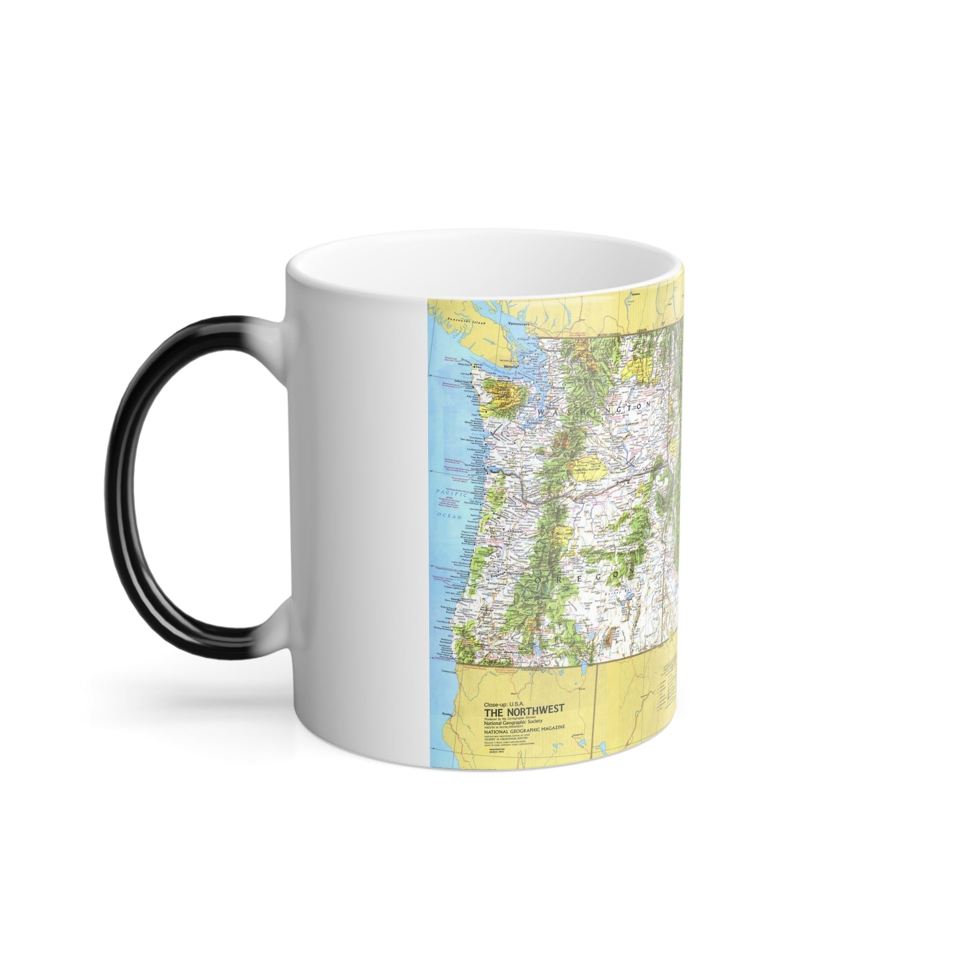 USA - Northwest 1 (1973) (Map) Color Changing Mug 11oz-11oz-The Sticker Space