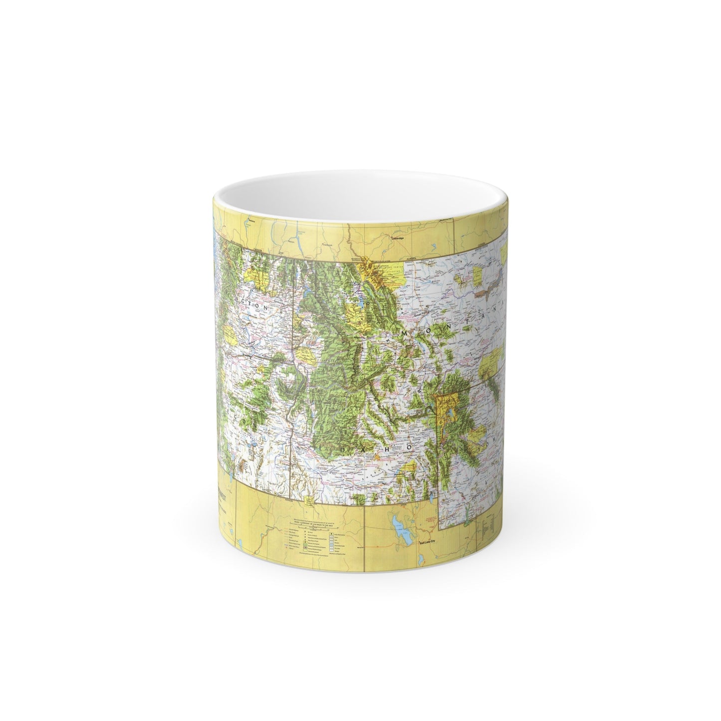 USA - Northwest 1 (1973) (Map) Color Changing Mug 11oz-11oz-The Sticker Space