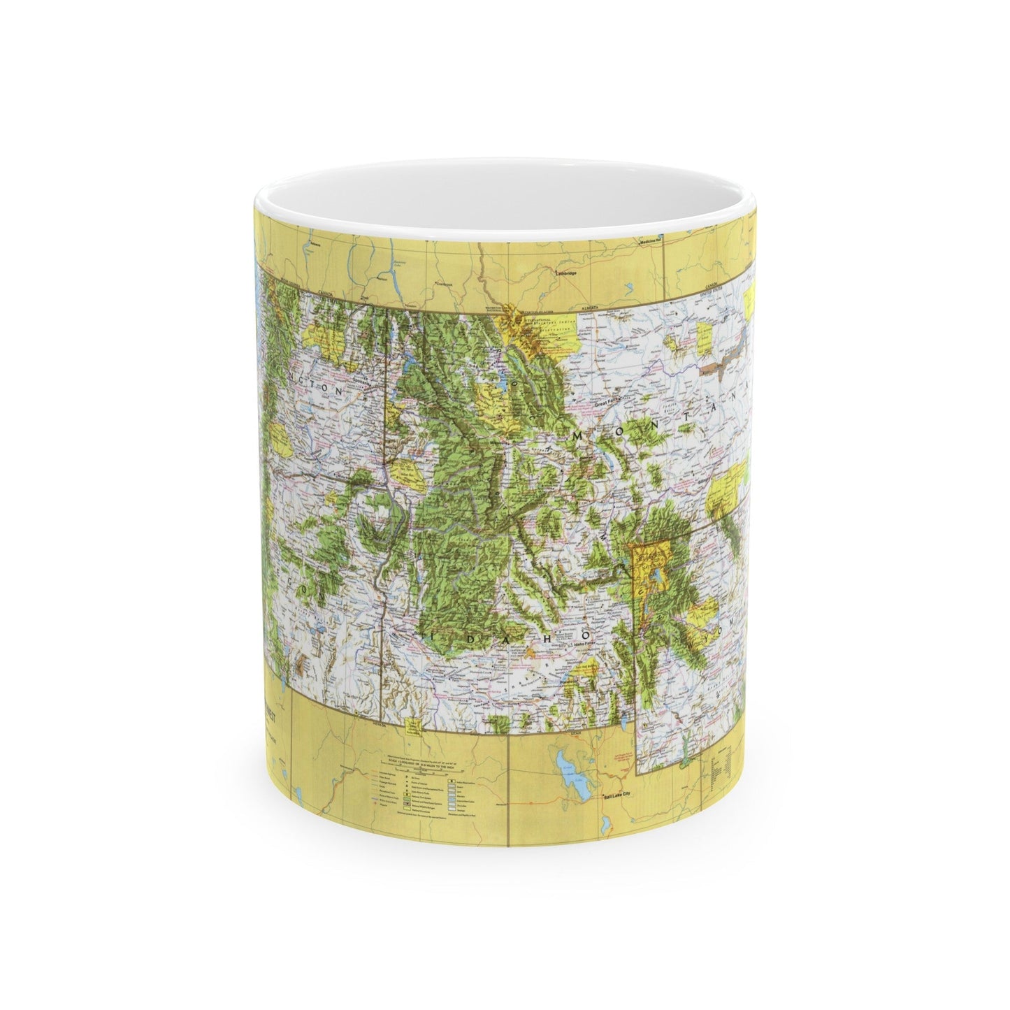 USA - Northwest 1 (1973) (Map) White Coffee Mug-11oz-The Sticker Space