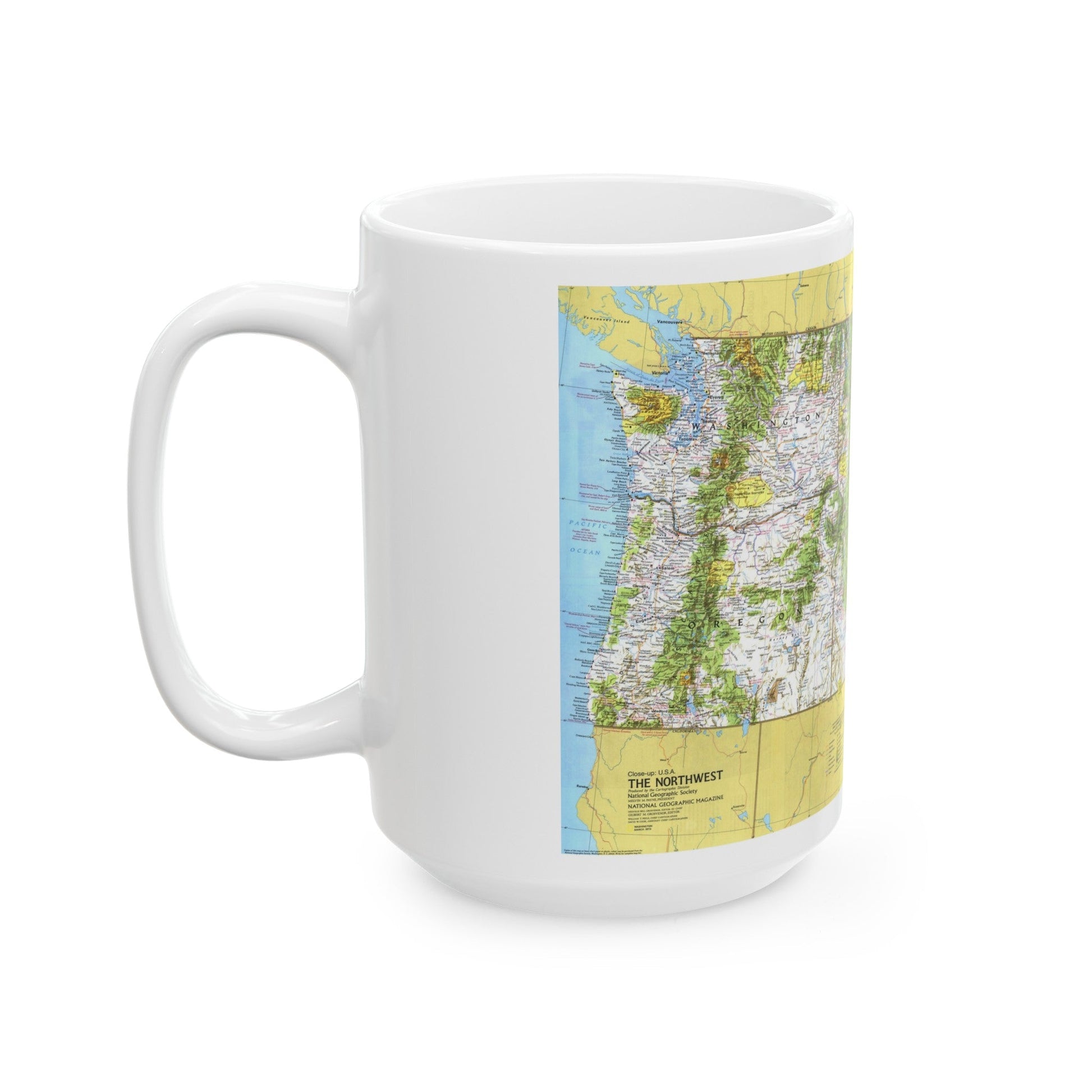 USA - Northwest 1 (1973) (Map) White Coffee Mug-The Sticker Space