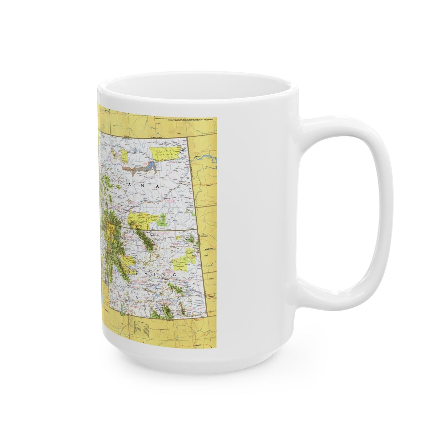 USA - Northwest 1 (1973) (Map) White Coffee Mug-The Sticker Space