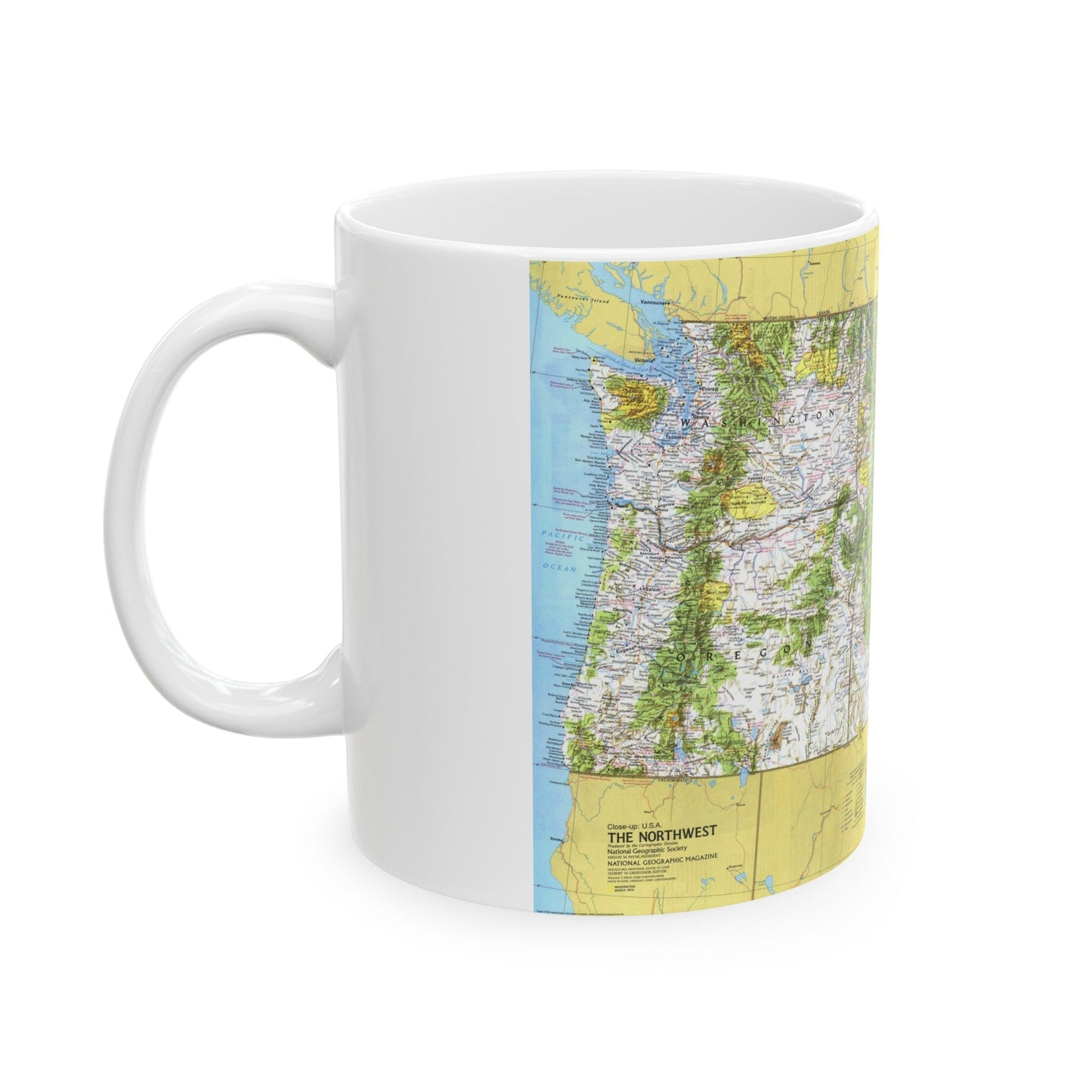 USA - Northwest 1 (1973) (Map) White Coffee Mug-The Sticker Space